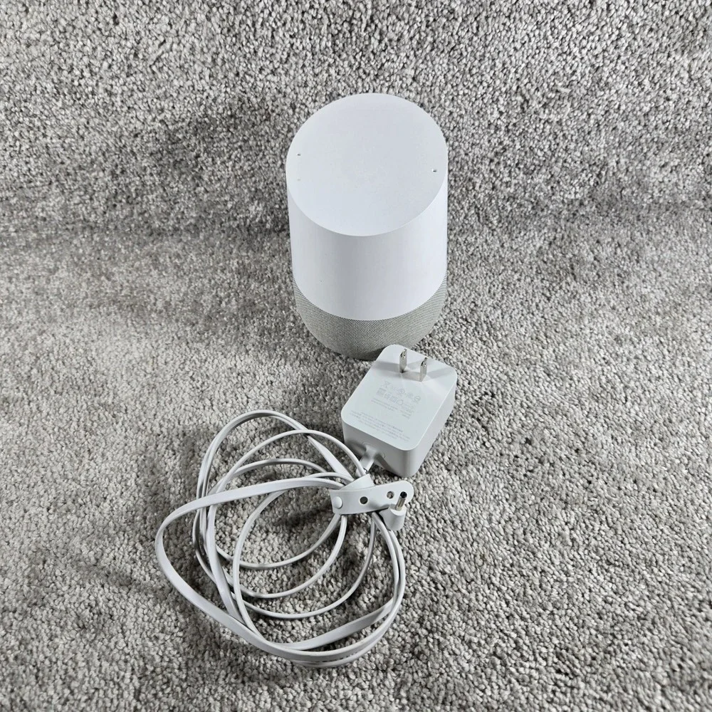 Google Home Smart Speaker White Slate Gray Minimalist Voice Assistant One Size